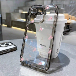 Skaidrus gėlių dėklas, skirtas iPhone 13 dėklas, skirtas iPhone 11 14 15 Pro 12 Pro Max XR XS X 7 8 Plus SE esteti&scaron;kas gėlių dangtelis For iPhone 15 Pro