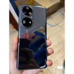 6,6 colio, skirtas Huawei P50 Pro galinio akumuliatoriaus dangtelio galinio stiklo galinio korpuso durelės, skirtos P50Pro akumuliatoriaus dangčiui su fotoaparato rėmo objektyvu Black With Frame len