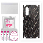 apgo Protective Skin Sticker for the back+sides compatible with Realme Narzo 30, Full Wrap Film, Foil, Vinyl - Pattern Carbon Black Pixel