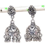 Natural Indian Look Jhumki Gemstone Silver Tribal Bali Earring 1.77 u7w99