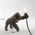 &bdquo;King Kong Gorilla&ldquo; gyvūnų stalo lempa, dervos dekoracija, mažos naktinės lemputės, kūrybingos kūdikio miegamojo dovanų stalo dekoro lemputės