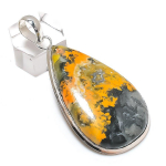 Natural Bumble Bee Jasper 925 Sterling Silver Jewelry Pendant 2.56 y1w30