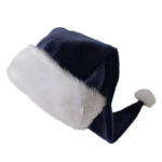 Kalėdų Senelio kepurė suaugusiems Unisex Velvet Comfort Itin stora kalėdinė kepurė Kalėdų Naujųjų Metų &Scaron;ventinis Vakarėlis Dekoratyvinė &scaron;ventinė kepurė tamsiai mėlyna spalva