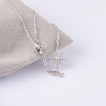 Tikras 925 prabos sidabras Chomel moteri&scaron;ki heksagramos karoliai ir pakabukai moterims vintažinio stiliaus sidabrinis čokeris 50cm rožinio aukso spalvos