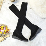 Nauji 2024 m. rudens ir žiemos Naujos mados megzti vilnoniai auk&scaron;takulniai moteri&scaron;ki batai, ilgi, elastingi, siauri batai