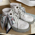 Cowboy Ribbon Kulk&scaron;nys Moteri&scaron;ki batai Platforma Stambūs suvarstomi Nauji Motociklo batai Žiemos mada Nauja tendencija Pasivaik&scaron;čiojimas Zapatos Mujer 40