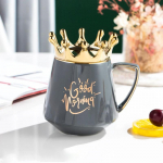 Karūnos keraminis puodelis Europieti&scaron;kas keraminis puodelis su dangteliu Originalūs puodeliai Kavos puodeliai Puodelis arbatai Gėrimų indai Naujametiniai puodeliai Gražus alus 400ml