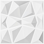 12 vnt. 11,8 col. x 11,8 col. PVC tekstūros 3D deimantų sienų plok&scaron;tės svetainei, miegamajam, TV fonui, įmonės biuro interjero sienų dekoras 12pcs balta