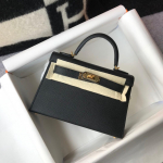 Naujas natūralios odos antrosios kartos krep&scaron;ys Mini krep&scaron;ys delno ra&scaron;tu Karvės odos, vieno peties moteri&scaron;kas krep&scaron;ys, klasikinis madingas ir universalus 21cm+box with silk scarf juoda/auksas