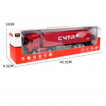 1/50 konteinerių sunkvežimio žaislinis automobilis, kolekcionuojamas transporto priemonės modelis su &scaron;viesomis ir garsais, i&scaron;traukiamas sunkvežimis žaislas vaikams 1/50-Size:33*5*8cm raudona