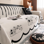 Skandinavi&scaron;ko stiliaus pažangus sofos rank&scaron;luostis &Scaron;enilinė sofos uždangos medžiaga Visų sezonų universali apsauga nuo kačių draskymo Sofos uždangalas Sofos pledas 180*180cm balta