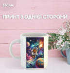 Puodelis Kapibara su spauda keraminis puodelis capybara 330 ml 9.5 balta