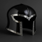 Juodas Barbuta &scaron;almas Viduramžių riterio &scaron;arvai 16G plieninis kovinis &scaron;almas LARP, Cosplay rankų darbo kario &scaron;almas