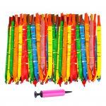 Ilgos lateksiniai balionai su pompa Skraidantys rėkiantys raketiniai balionai Spalvingi spiraliniai balionai vakarėliams, gimtadieniams, renginiams 50pcs A