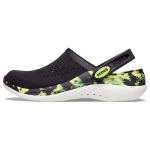Crocs LiteRide EVA 360 Lightning Batai Marmuro Ra&scaron;to Klumpės Paplūdimio &Scaron;lepetės Unisex &Scaron;lepetės Juodos 207634-02K 36-37