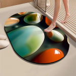 40x60cm Diatominio purvo greitai džiūstantis, gerai sugeriantis, neslystantis vonios kambario grindų kilimėlis C-095