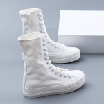 Madingi auk&scaron;takulniai drobės batai moterims, mink&scaron;tapadžiai, &scaron;okėjų batai, balti laisvalaikio sportbačiai, moteri&scaron;ki pusiau blauzdos batai 40 balta