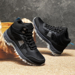 Žieminiai batai vyrams, lauko žygio batai, zom&scaron;iniai auk&scaron;takulniai, trekingo batai vyrams, neper&scaron;lampami taktiniai koviniai kariniai batai, kalnų kopimui vyrams ir moterims 45 juoda