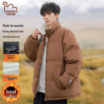 EASTERN CAMEL Men's Lamb Fleece Stand Collar Winter Padded Jacket M