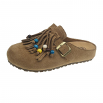 Madingos Retro 2025 Naujos Platformos Baotou Tinginės Plok&scaron;čios Patogios Bohemi&scaron;kos Etninės &Scaron;lepetės 35 chaki