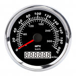 85 mm valties spidometras su žingsninio variklio 7 spalvų ap&scaron;vietimu, raudonu rodykle, 200 MPH, atsparus vandeniui greičio matuoklis jachtai, RV, sunkvežimiui