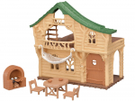 Sylvanian Families &Scaron;eimos kelionės namas Įdomus rąstinis ST Mark sertifikuotas žaislinis lėlių namelis 3 metų ir vyresniems, Sylvanian Epoch [Mi&scaron;ko namas] CO-62, &Scaron;eimoms,