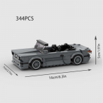 Atviras Miesto Automobilių Lenktynių Kabrioletas MOC M3 E30 Konvertuojamas Bėgikas Transporto priemonės Modelis Statybinės Detalės Plytos Vaikų Žaislai Dovana