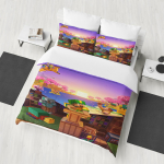 M-Minecraft 100% Poliesteris Anime Spausdinimo Patalynės Komplektas Antklodės Užvalkalas Karali&scaron;ko Dydžio Medvilninis Mielas Spausdintas Animacinis Antklodės Užvalkalas EU Single(135*200cm)3pcs