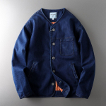 Amekaji Džinsinė Medvilninė Striukė Eksportui Denim Blue XL black