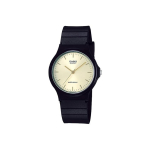 CASIO vyri&scaron;kas auksinis laikrodis MQ-24-9E MQ-24-9E Gold Dial and Black Band beige