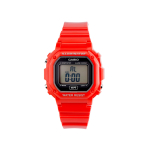Casio 50M atsparus vandeniui Raudonas kvadratinis kvarcinis laikrodis Dervos dirželis Moteri&scaron;ki laikrodžiai Juodas F-108WHC-4AJF Random Watch Box,Red Strap red