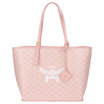 MCM Himmel Didelė pirkinių rankinė, Rožinė monogramos odinė rankinė kasdieniam ne&scaron;iojimui, apsipirkinėjimui, kelionėms MWPESAC03P6001 Basic Set (Bag+Dust Bag)