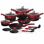 Puodų rinkinys Berlinger Haus Metallic Black Burgundy Line 15 vnt Bh-1632