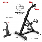 4 viename namų apyvokos sulankstomas fitneso dviratis, apatinių ir vir&scaron;utinių galūnių reabilitacijos dviratis, pedalų treniruoklis Basic