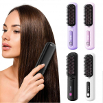 Belaidis plaukų tiesinimo &scaron;epetys, Gobrush Pro Lengvas plaukų formavimas, Greitai įkaistantis belaidis mini plaukų &scaron;epetys juoda