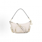 Michael Kors Merritt Rankinė su užtrauktuku ir logotipu Reguliuojamas peties dirželis Odinė Rankinė Mažos Moteri&scaron;kos Rankinės Balta 35R6G0WC1L-2171 Basic Set (Bag+Dust Bag)