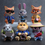 6 vnt./rinkinys Zootopia 2 gyvūnų veiksmo figūrėlės žaislas Judy Nick lapės figūrėlė PVC stalo dekoracija modelis lėlės žaislas gerbėjų dovana