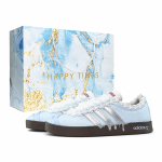 Adidas VL COURT 2.0 Light Cloud Edge, Specialus lengvas pirkinių mai&scaron;elis, žemi batai riedlentėms, Unisex, Sidabrinis mėlynas JS3003(Team920-BOX) 41⅓