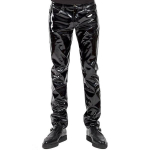 Juodos Wet Look Latekso Vyri&scaron;kos kelnės Skystos kelnės vyrams Motociklo Odinės Kelnės Rock Style Kelnės S juoda