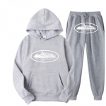 Unisex Dydžio Gatvės Stiliaus Džemperis su Gobtuvu ir Jogger Kelnės Rinkinys Laisvalaikio Sportinis Drabužis Ruduo Jaunimo Hip Hop Skeitbordas Small white
