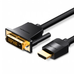 Vėdinimo i&scaron; HDMI į DVI kabelis Dviejų krypčių DVI į HDMI adapteris 24+1 kontaktų 1080P keitiklis, skirtas Xbox HDTV DVI į HDMI kabeliui 1.5m juoda