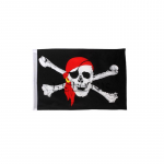 1 vnt. didelė kaukolė, sukryžiuota piratų vėliava, linksmasis Rodžeris, kabantis su tarpikliu, be stulpo