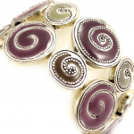 Les Tr&eacute;sors De Lily [C5290] - Bracelet Cr&eacute;ateur 'Escargots' Violet Gris