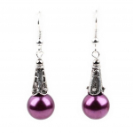 Les Tr&eacute;sors De Lily [K2902] - Boucles cr&eacute;ateur 'Min&eacute;ralia' violine argent&eacute;