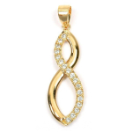 Les Tr&eacute;sors De Lily [L4371] - Pendentif Plaqu&eacute; Or 'D&eacute;esse' blanc dor&eacute; - 35x10 mm