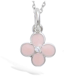 Les Tr&eacute;sors De Lily [N5335] - Pendentif argent 'Flora' rose (rhodi&eacute;) - 9 mm sidabras