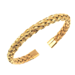 Les Tr&eacute;sors De Lily [Q5038] - Bracelet cr&eacute;ateur Acier 'Cl&eacute;opatra' dor&eacute; - 62 mm- 7 mm auksas