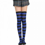 Moterims merginoms iki kelių elastinės dryžuotos kojinės &scaron;iltos ilgos Cosplay daugiaspalvės anime kojinės