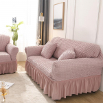 Vienspalvis elastingas sofos užvalkalas svetainei, spausdintas languotas, tamprus segmentinis užvalkalas Sofos sofos užvalkalas L formos 1&ndash;4 vietų 2-Seater 145-185cm