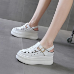 Fujin 7,5 cm moteri&scaron;ki sandalai patogūs batai kabliukai madingi vasaros apvalūs pir&scaron;tai, platforma plei&scaron;tas, itin auk&scaron;ti paslėpti kulnai moteri&scaron;ki, kvėpuojantys